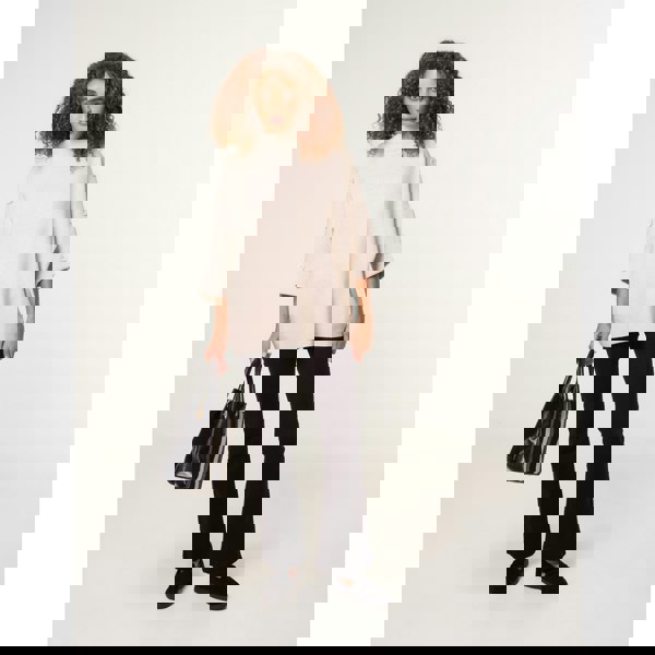 Blue Vanilla High Neck Fabric Button Sleeve Jumper