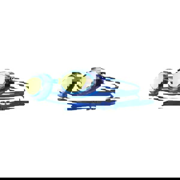 Tyr Black Hawk racing mirrored swim goggles in blue and yellow