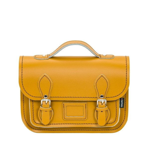 Yellow Ochre Leather Midi Satchel - Midi Satchel - Zatchels