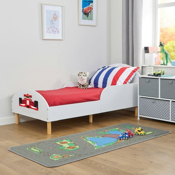 Liberty House Toys Kids White Toddler Bed – Formula 1