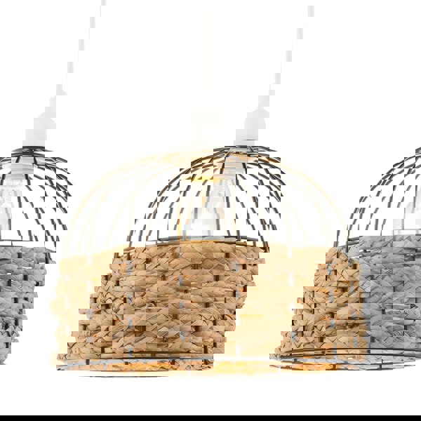 Traditional Birds Cage Black Easy Fit Pendant Shade with Paper Rope Image 1