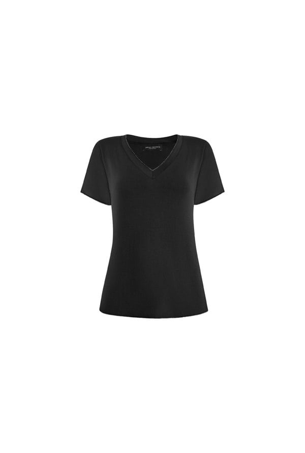 James Lakeland V-neck Black T-shirt