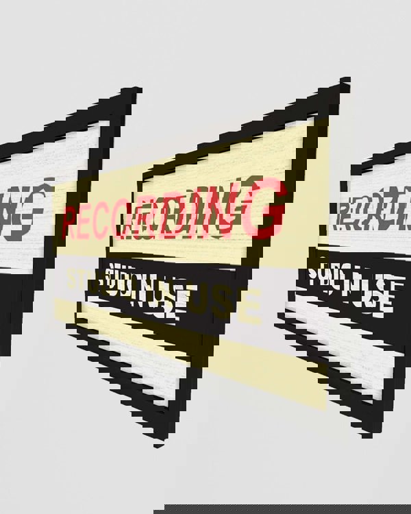 Framed Wall Art Print - Recording Studio In Use Sign for Music Lovers