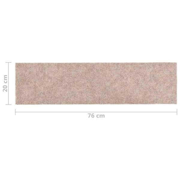 Berkfield Self-adhesive Stair Mats Rectangular 15 pcs 76x20 cm Light Brown