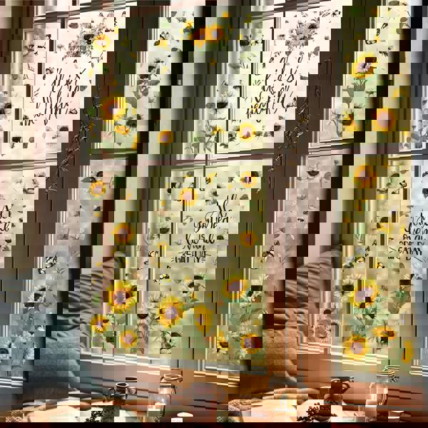 WALPLUS WSW6019 - Sunflowers Watercolour with Butterflies and Bees Window Clings