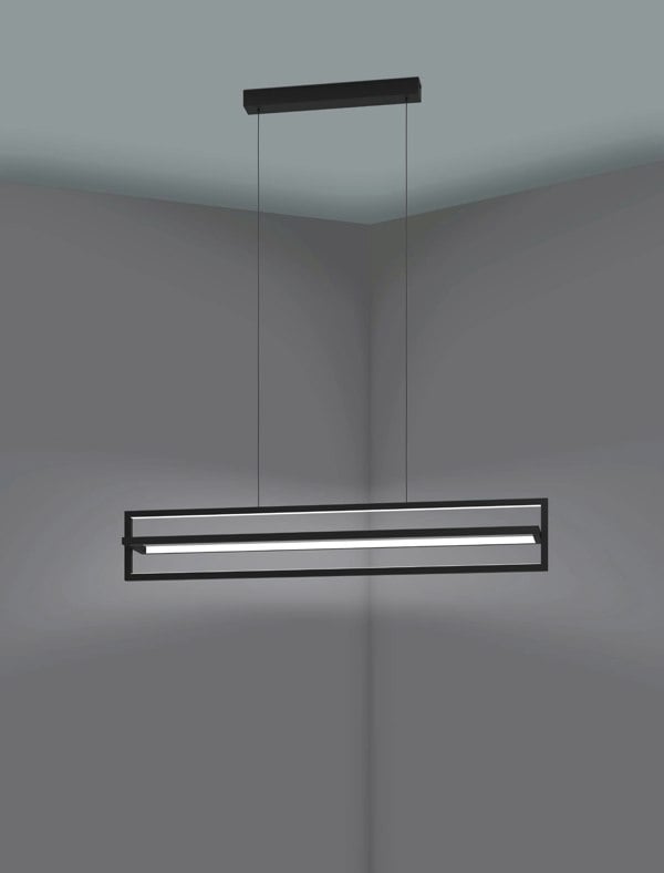 EGLO Siberia Modern Black Steel LED Pendant Light WBS