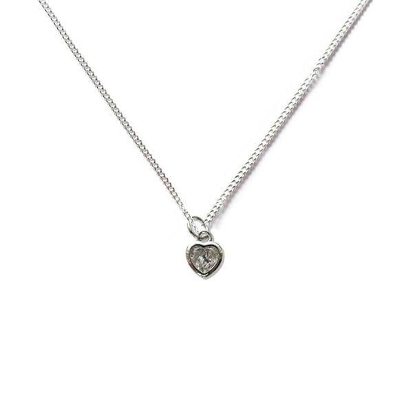 Aye Do Gifts Cubic Zirconia Heart Silver Necklace