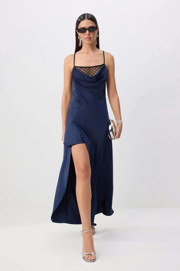 Degaje Neck Slip Maxi Dress