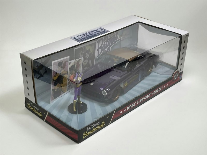 Jada Batgirl Figure and 1957 Chevy Corvette Purple 1:24 Scale Jada 253255007