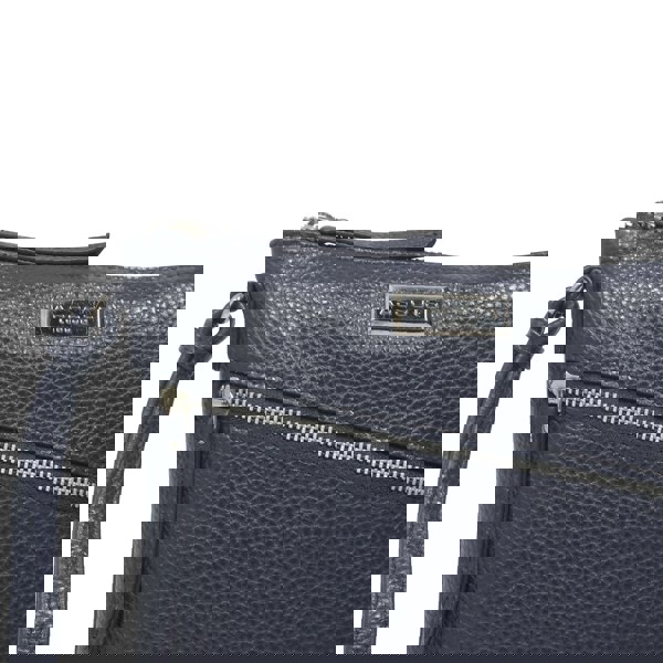 Assots London 'ROSY' Navy Pebble Grain Soft Real Leather Crossbody Bag