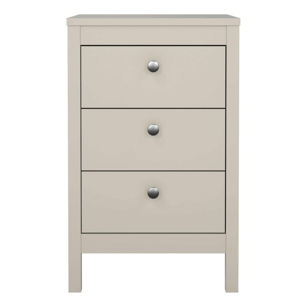 Wyld Haus Gossmere Natural Cashmere Bedside Table 3 Drawers