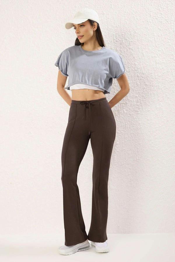 WOVCOR Scuba Fabric Knitted Jogger with Tie Detail