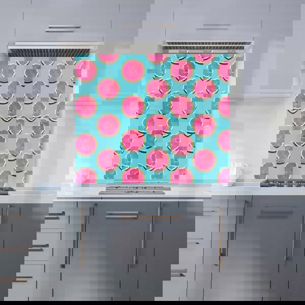 Warren Reed - Designer Fruity Pattern Of Pink Grapefruit Kitchen Splashback