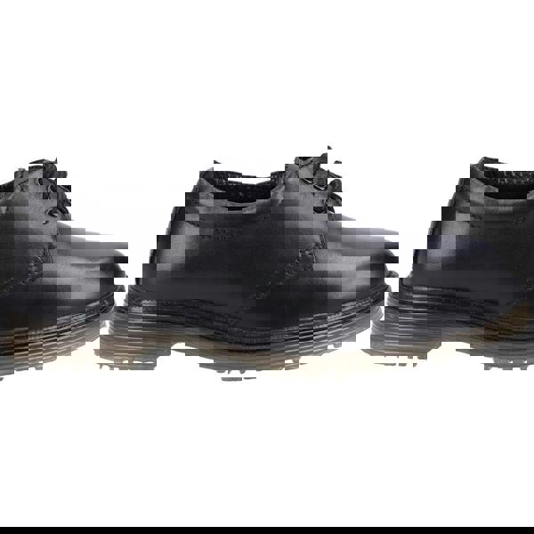 Amblers Aldershot Mens Leather Corporate Gibson Shoes, black polished leather dress shoes with lace-up front and durable rubber sole.