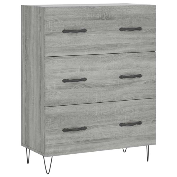 Berkfield Highboard Grey Sonoma 69.5x34x180 cm Engineered Wood