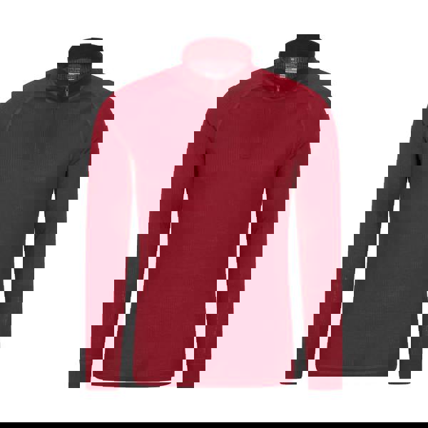 Mountain Warehouse Mens Talus Zip Neck Long-Sleeved Thermal Top - Red