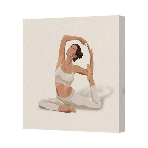 Benjamin Tate Design Contemporary Yoga Pose Canvas Art Print On A Deep Wooden Frame