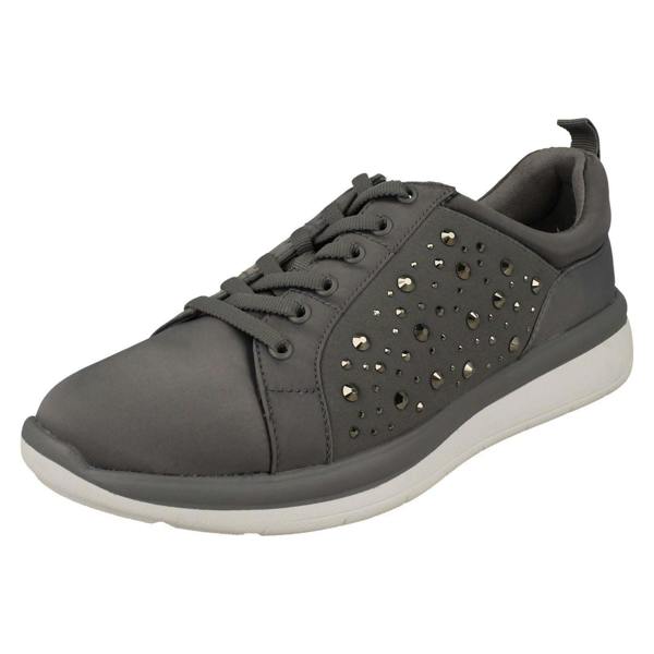 Clarks Ladies CLOUDSTEPPERS By Clarks Jewel Embellished Detailed Trainers Ezera Ave