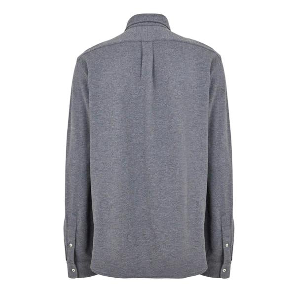 Ralph Lauren Mens Premium Cotton Button-Down Shirt - Flannel Grey - 