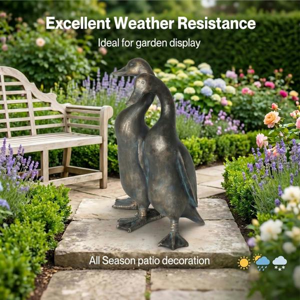 Levede&nbsp; Outdoor Resin Duck Sculpture Garden Ornaments Patio Yard&nbsp; Bronze color