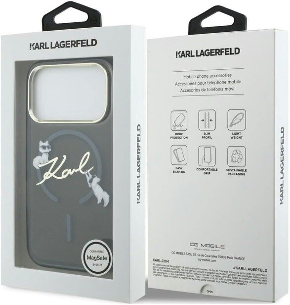 Karl Lagerfeld Script Logo Case with MagSafe for iPhone 17/18 Pro 6.3" Black - KLHMP18L5HKSCAK