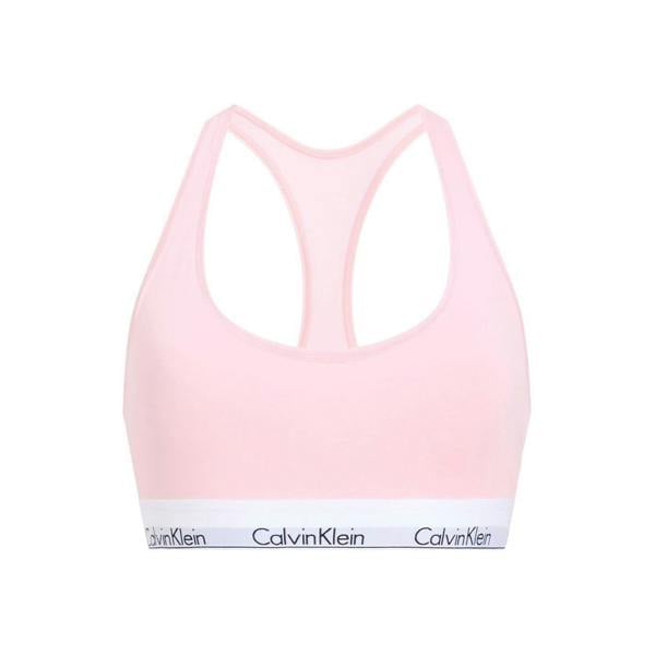 Calvin Klein Womens/Ladies Logo Cotton Blend Bralette - Buff Pink - 