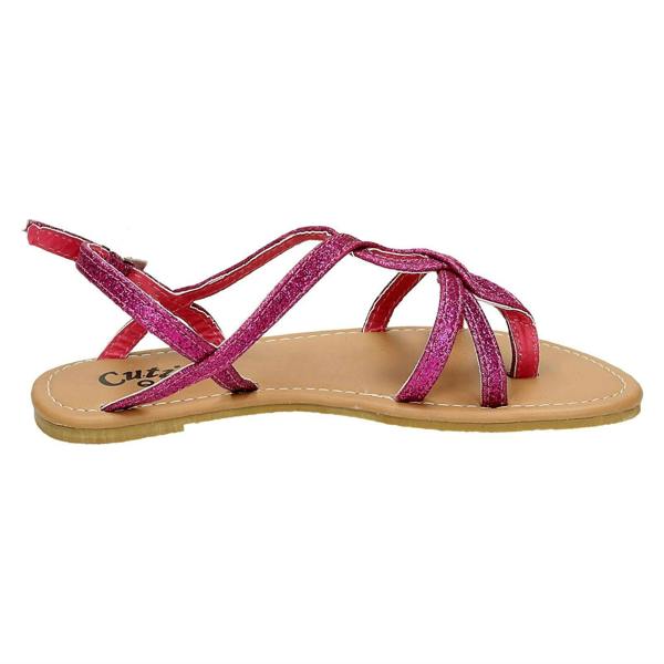 Cutie Girls Cutie Woven Glitter Toe Post Sandals