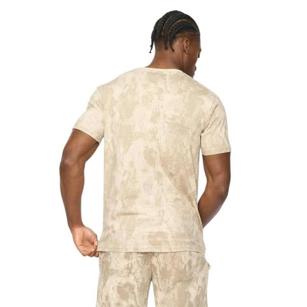 Crosshatch Mens Bardon Camo T-Shirt - Light Stone Camo - 