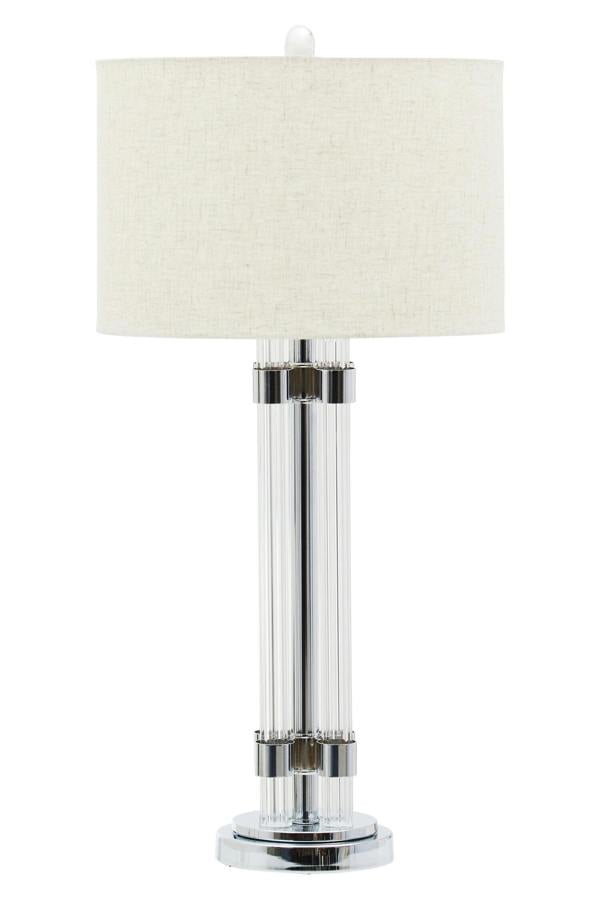 Fifty Five South Eman Matte Silver and Ivory Table Lamp