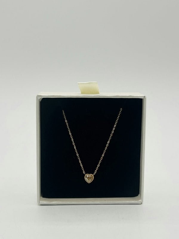 SVNX Gold Plated Mini Crystal Heart Necklace - Gift Boxed