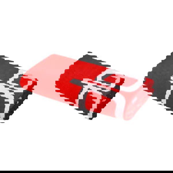 Red and white Speedo logo towel with bold geometric cotton design and excellent absorption