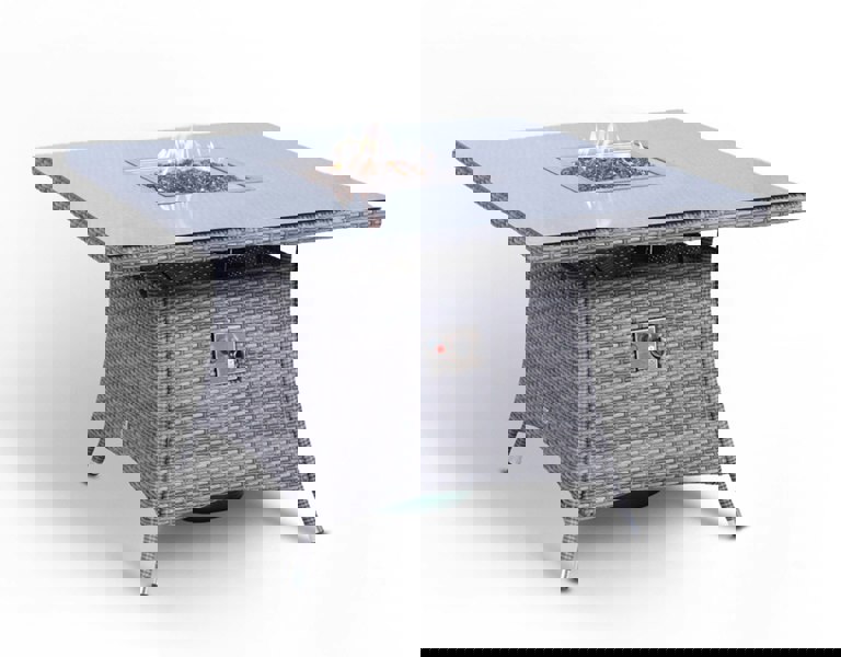 Giardino Fire Pit 4 Seater Square Rattan Dining Table