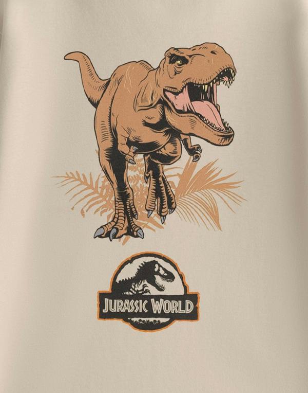 Vanilla Underground Jurassic World Boys Beige T-Rex Short Sleeved T-Shirt