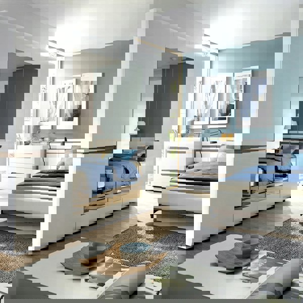 Furniture To Go Chelsea 4 Drawer Chest  in White with Oak Trim