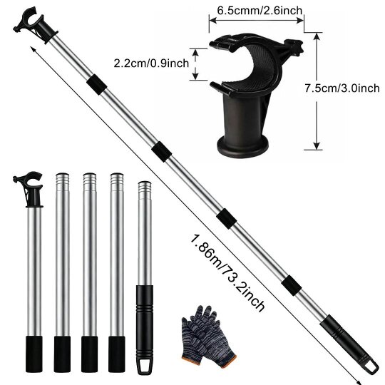 Havendro 1.86m Skylight Opening Pole for Windows, Adjustable Multi-Section