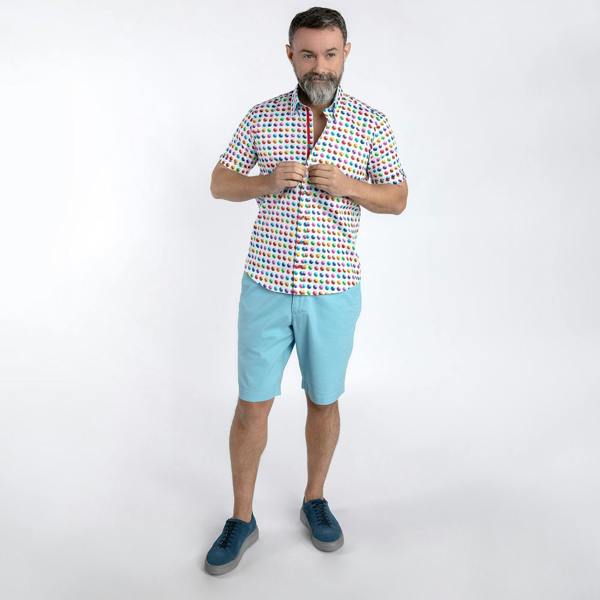 GROOVED POLKA SHORT SLEEVE SHIRT - Premium Men's Patterned Shirt by Claudio Lugli | Bold Design, Tailored Fit, Best Printed Shirts