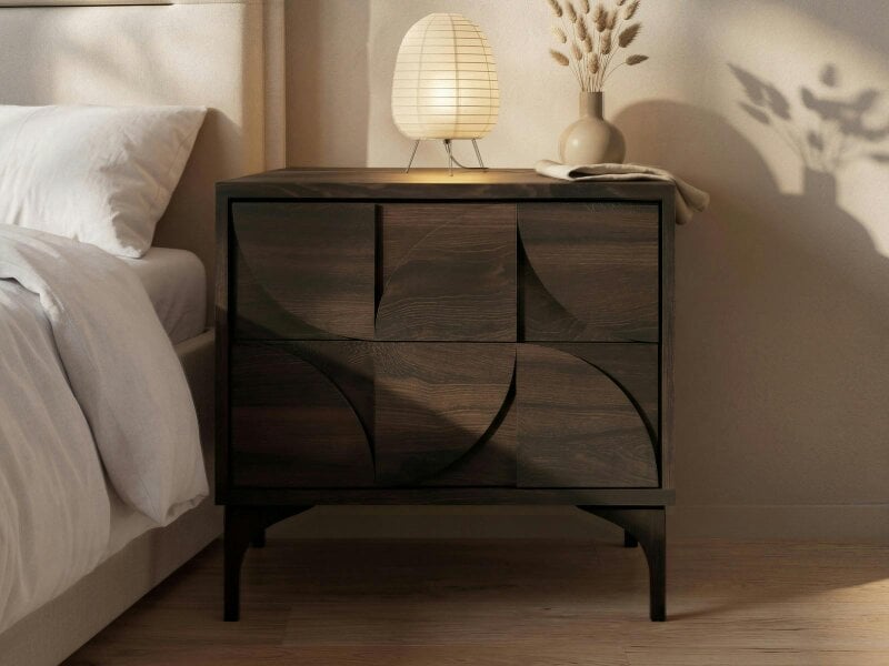 SOLACE+CO Leon Bedside Table Walnut