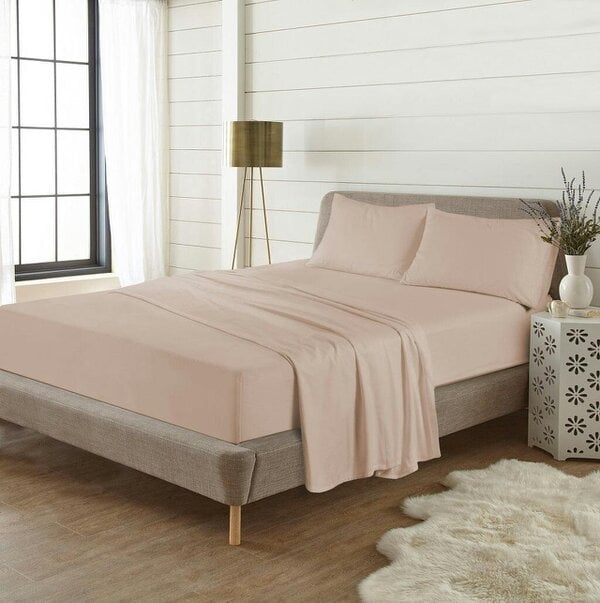Night Zone Flannelette Flat Sheet – 100% Brushed Cotton Soft Warm Bed Sheet - Latte