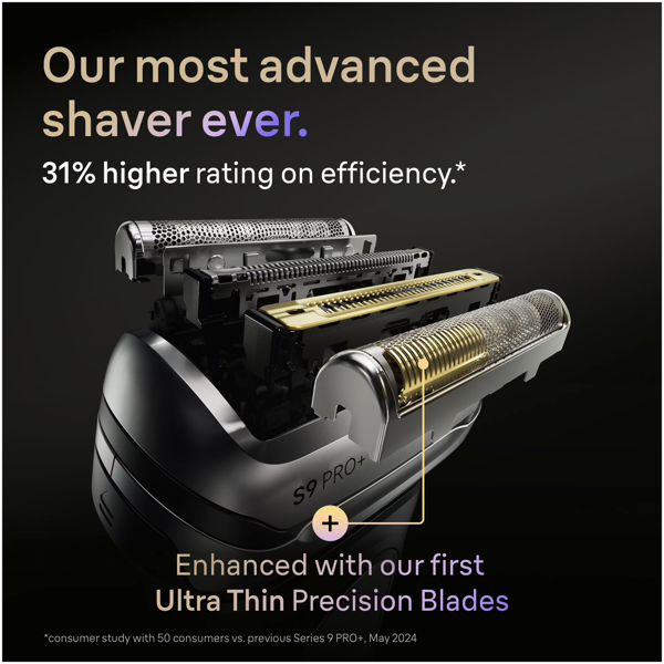 Braun Series 9 PRO+ 9667CC Electric Shaver, Pro SensoAdapt, SmartCare Center - Silver