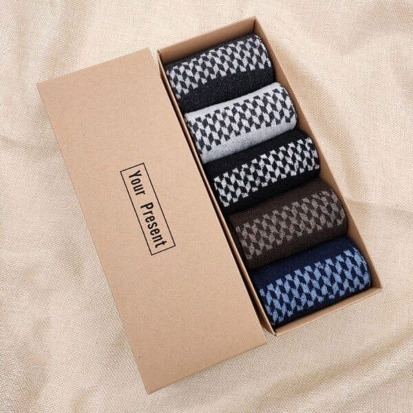 Leaper Boxed Set of 5 Pairs Wool Men’s Socks