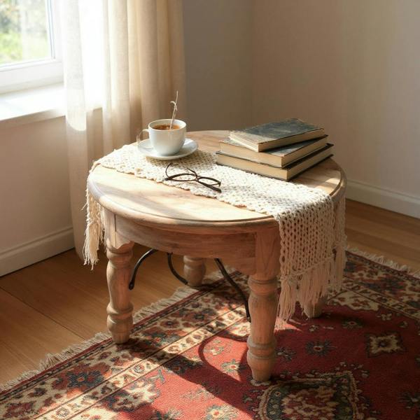 60CM WOODEN ROUND TABLE