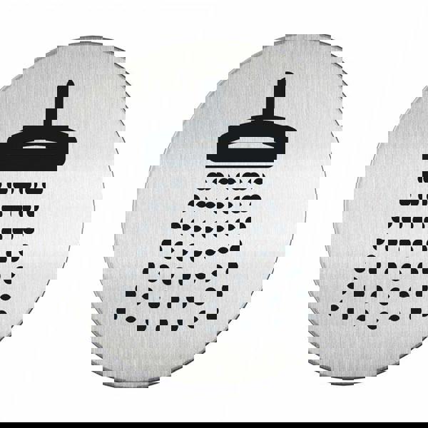 Durable Adhesive Shower Sign Safety Symbol | Brushed Stainless Steel | 83mm