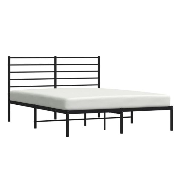 Berkfield Metal Bed Frame with Headboard Black 120x200 cm