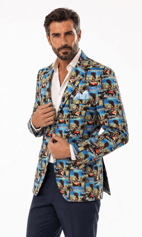 Monaco Grand Prix Print Blazer - Claudio Lugli Shirts