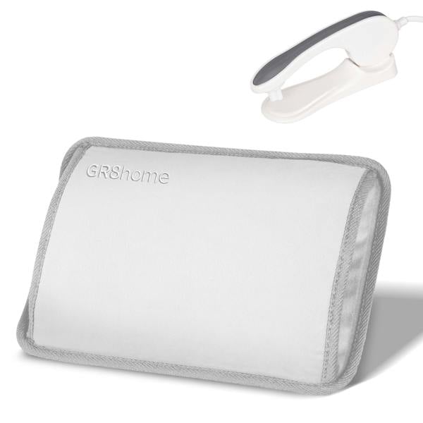 Gr8 Home Rechargeable Electric Hot Water Bottle Plush Hand Pouch Warmer Heat Pad Grey 1L