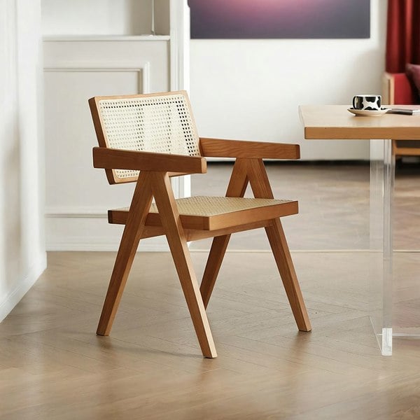 Jane Rattan Dining Chair, Solid Wood-Rit Concept-Rit Concept
