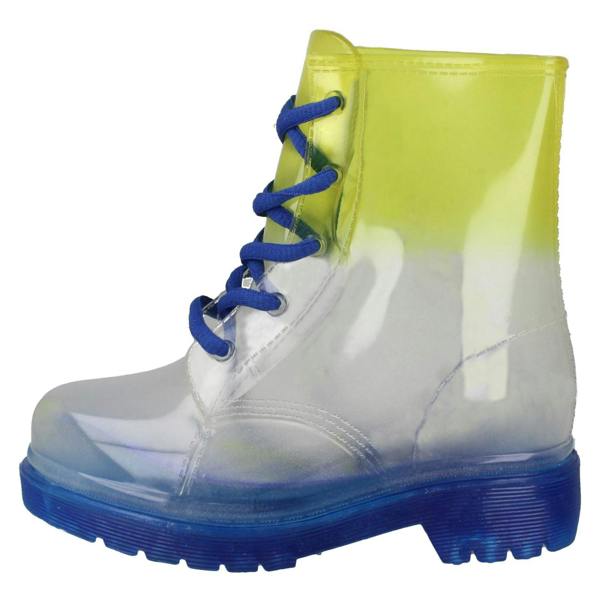 Spot On Girls Spot On Gradiant Transparent Lace Up Welly Boot