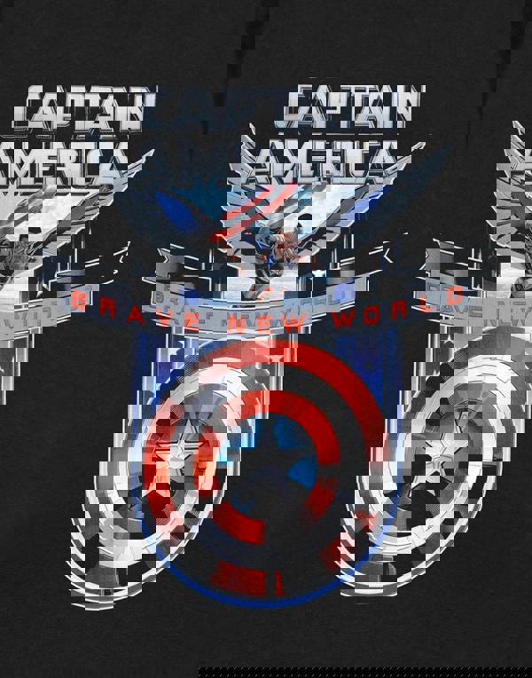 Marvel Brave New World Mens Black Captain America Short Sleeved T-Shirt