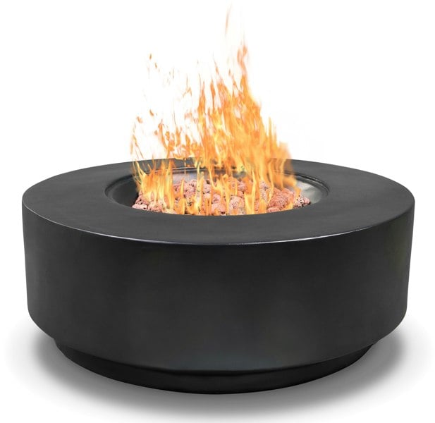 MDA Designs FUSION Black Lavish Garden & Patio Gas Fire Pit with Eco-Stone Finish - Fully Assembled