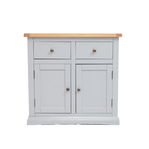 Loreo Light Grey 2 Drawer 2 Door Sideboard Brass Knob